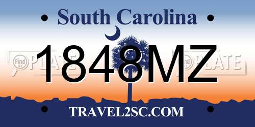 1848MZ South Carolina License Plate