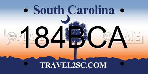 184BCA South Carolina License Plate