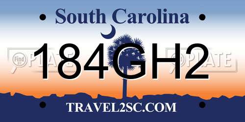 184GH2 South Carolina License Plate
