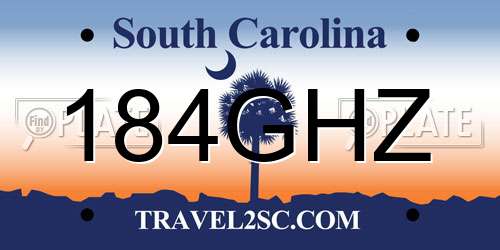184GHZ South Carolina License Plate