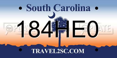 184HE0 South Carolina License Plate
