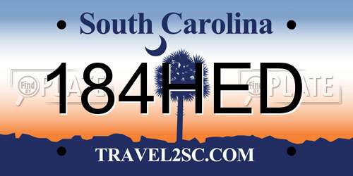 184HED South Carolina License Plate