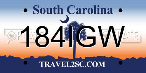 184IGW South Carolina License Plate