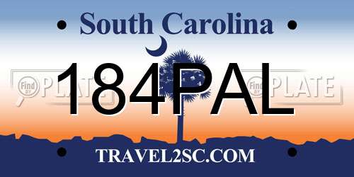 184PAL South Carolina License Plate