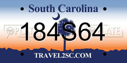 184S64 South Carolina License Plate