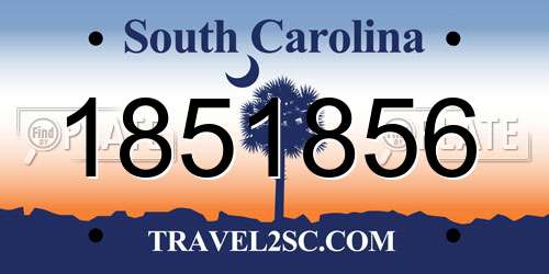 1851856 South Carolina License Plate