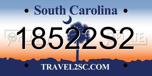18522S2 South Carolina License Plate