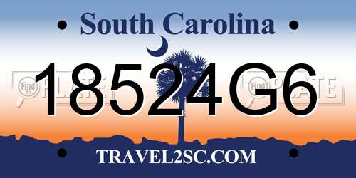 18524G6 South Carolina License Plate