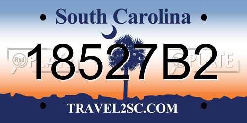 18527B2 South Carolina License Plate