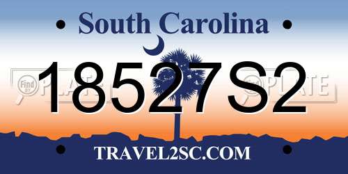 18527S2 South Carolina License Plate