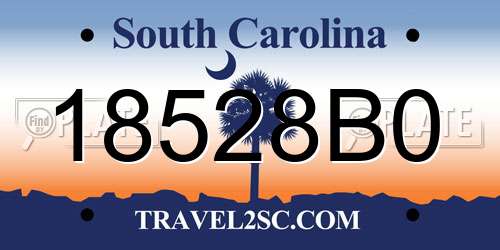 18528B0 South Carolina License Plate