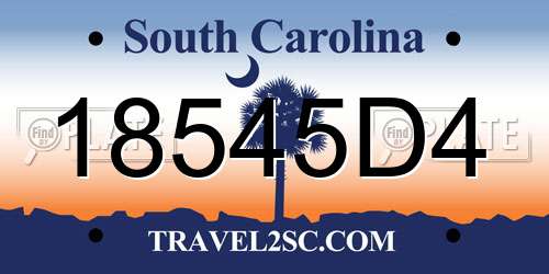 18545D4 South Carolina License Plate
