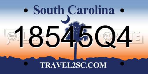 18545Q4 South Carolina License Plate