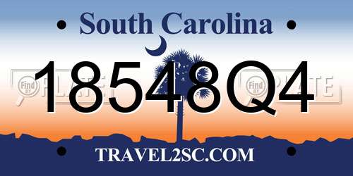 18548Q4 South Carolina License Plate