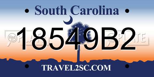 18549B2 South Carolina License Plate