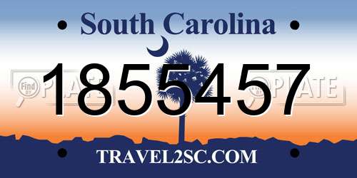 1855457 South Carolina License Plate