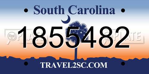 1855482 South Carolina License Plate