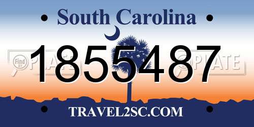 1855487 South Carolina License Plate