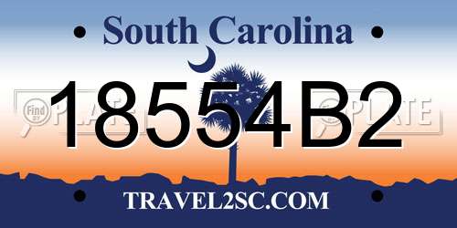 18554B2 South Carolina License Plate