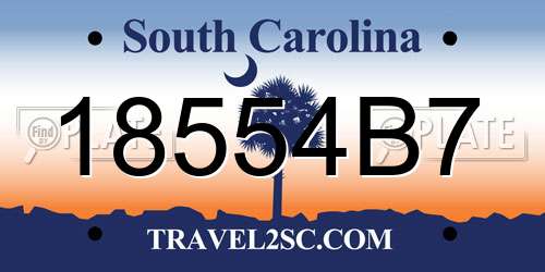 18554B7 South Carolina License Plate