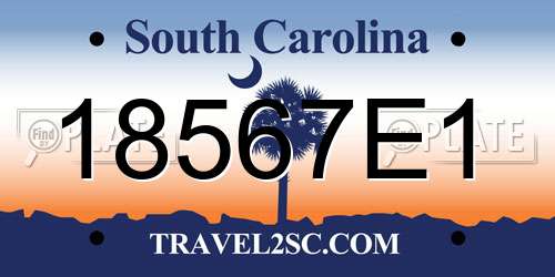 18567E1 South Carolina License Plate