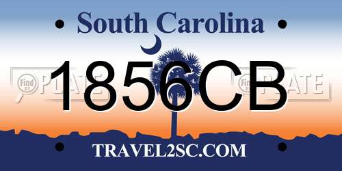 1856CB South Carolina License Plate