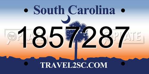 1857287 South Carolina License Plate