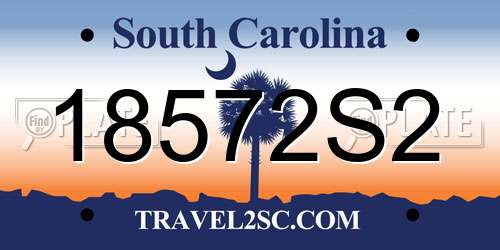 18572S2 South Carolina License Plate