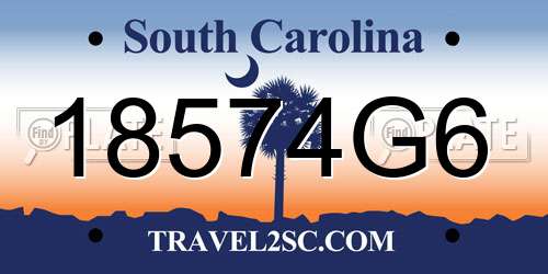 18574G6 South Carolina License Plate