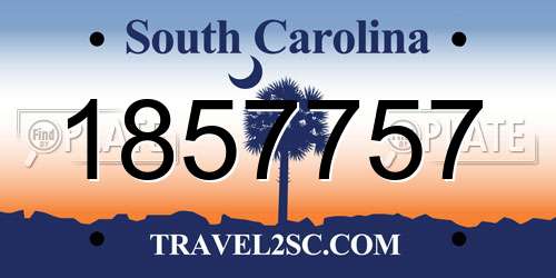 1857757 South Carolina License Plate