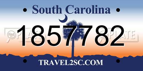 1857782 South Carolina License Plate