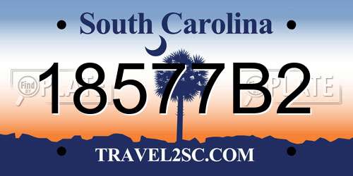 18577B2 South Carolina License Plate