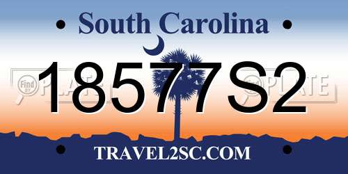 18577S2 South Carolina License Plate