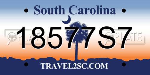 18577S7 South Carolina License Plate