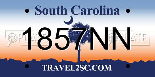 1857NN South Carolina License Plate