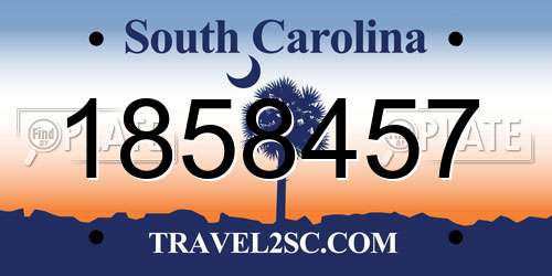 1858457 South Carolina License Plate