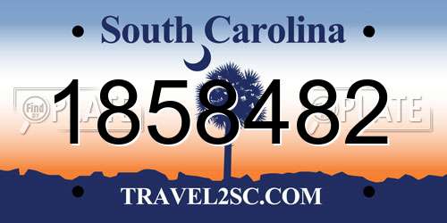 1858482 South Carolina License Plate