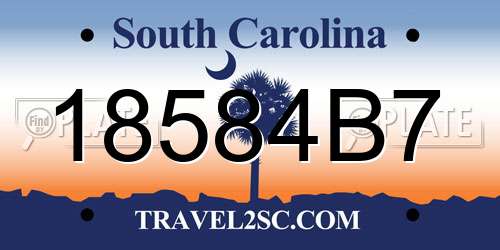 18584B7 South Carolina License Plate
