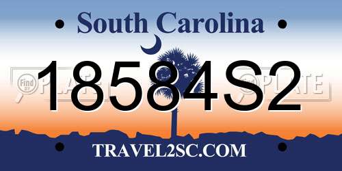18584S2 South Carolina License Plate