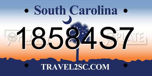 18584S7 South Carolina License Plate