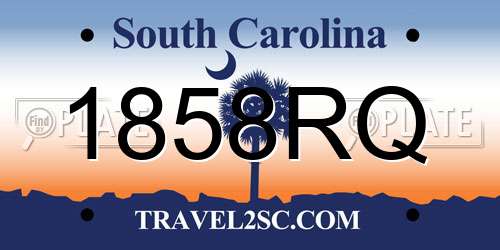 1858RQ South Carolina License Plate