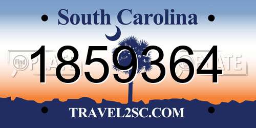 1859364 South Carolina License Plate