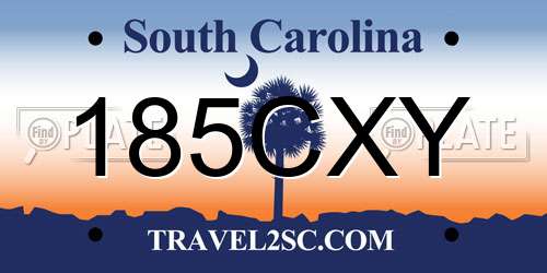 185CXY South Carolina License Plate