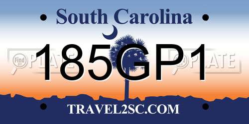 185GP1 South Carolina License Plate
