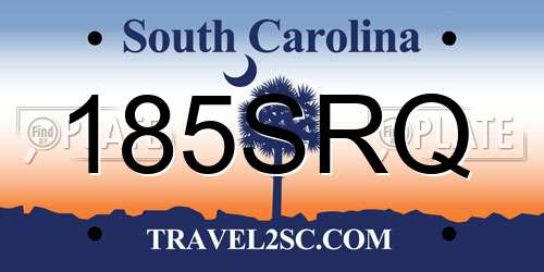 185SRQ South Carolina License Plate