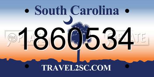 1860534 South Carolina License Plate