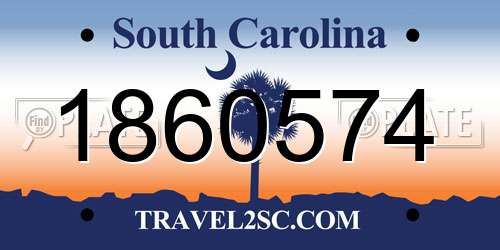 1860574 South Carolina License Plate