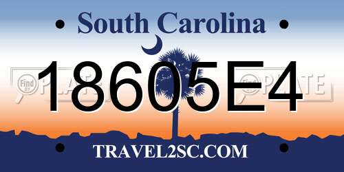 18605E4 South Carolina License Plate