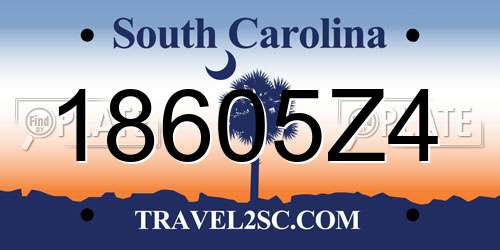 18605Z4 South Carolina License Plate