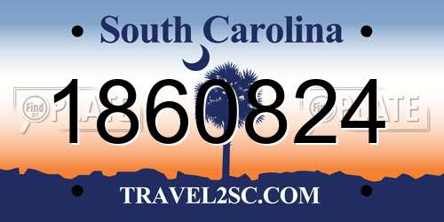 1860824 South Carolina License Plate
